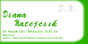 diana matejcsik business card